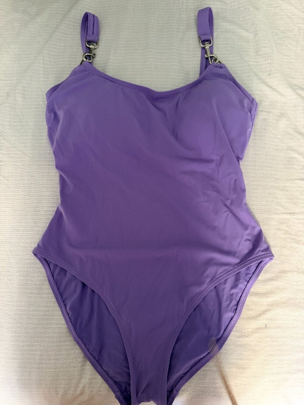 Tory Burch, clip tank suit, color: purple thistle, size L